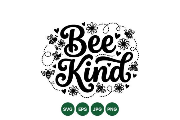 Bee Kind Floral SVG Design for Branding and Packaging