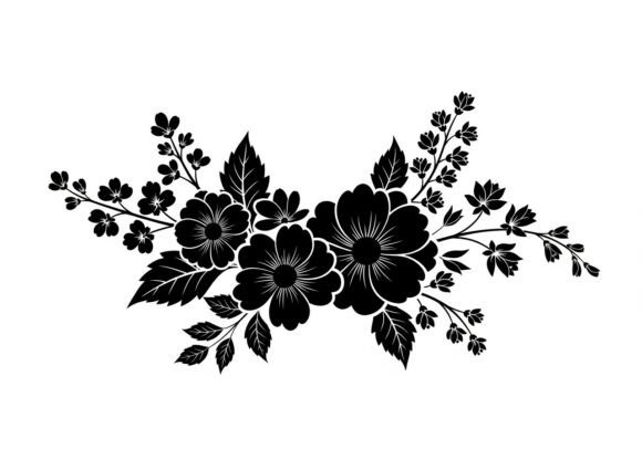 Black Floral Arrangement Flowers