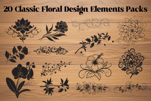 Classic Floral Design Elements Bundle for Graphics and Illustrations