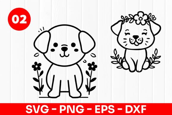 Cute Puppy Cartoon Dog Floral Animal SVG Review