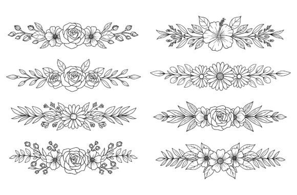 Elegant Floral Divider Bundle: Graphics & Illustrations for Sellers