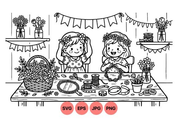 Floral Crown Craft Clipart for Local Business Branding