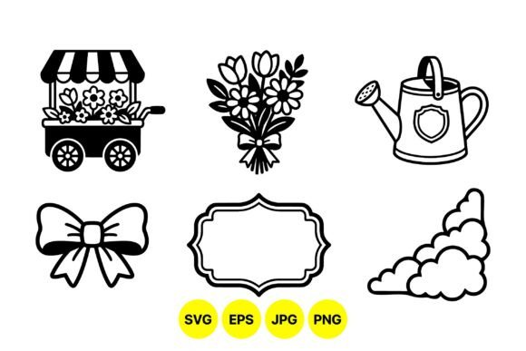 Floral Garden SVG Clipart Pack for Editorial and Web Design