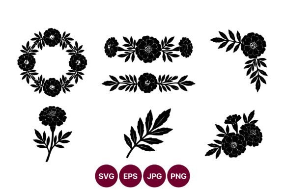 Floral Wreath Border Elements for Web and Editorial Design