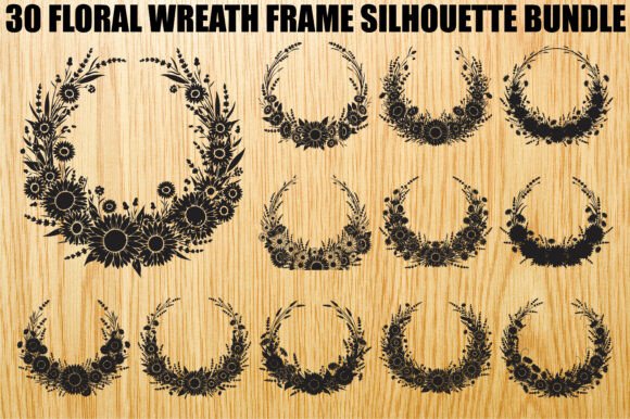 Floral Wreath Frame SVG Bundle: Graphics & Illustrations for Local Branding