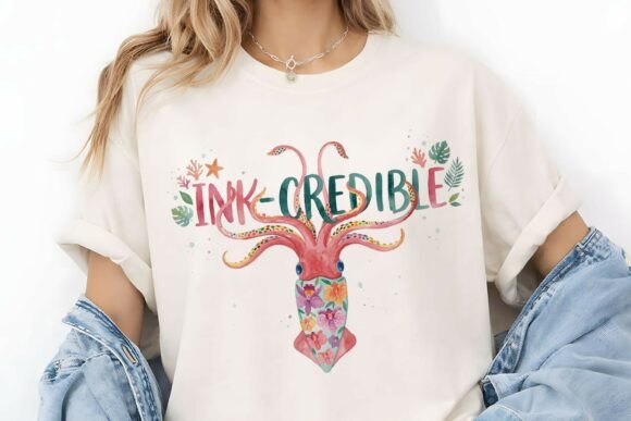 Ink-credible Floral Squid Design: Graphics & Illustrations for Local Brands