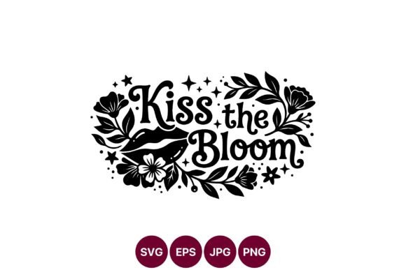 Kiss the Bloom Floral Lips Decorative Graphics