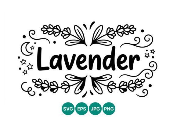 Lavender Floral Hand Lettering Art: Graphics & Illustrations