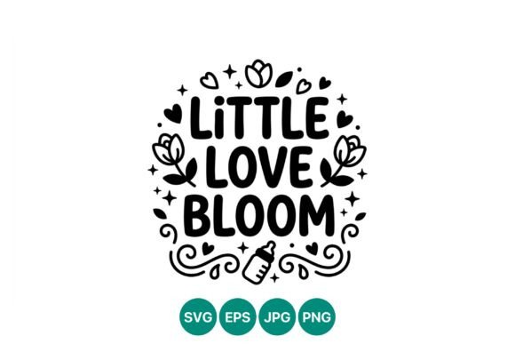 Little Love Bloom Floral Baby Bottle Graphics