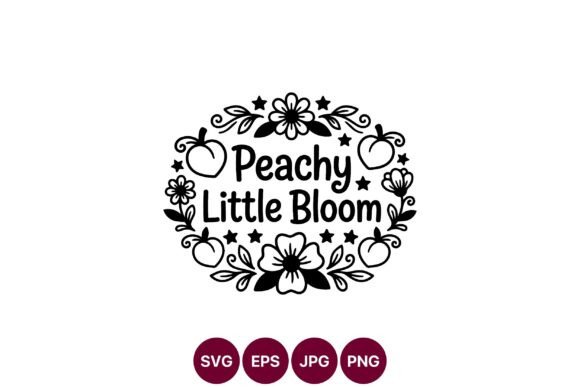 Peachy Little Bloom Floral Frame - A Versatile Graphic Illustration