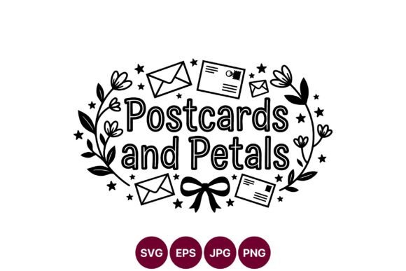 Postcards and Petals Floral Black Line: A Versatile Graphic Asset for Blogs and Websites