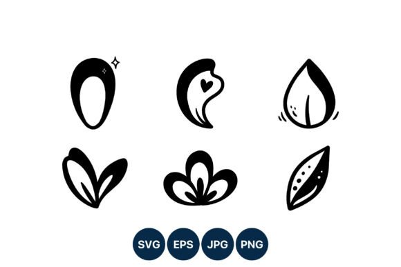 Simple Floral Leaf Vector Set: Graphics & Illustrations