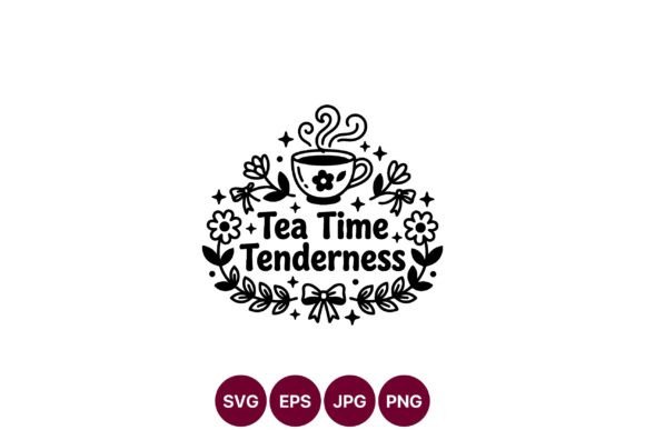 Tea Time Tenderness Floral Cup Design for Blog Graphics and Illustrations