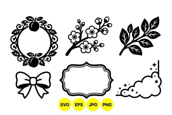 Vintage Floral Frame Elements: Premium Graphics & Illustrations for Branding